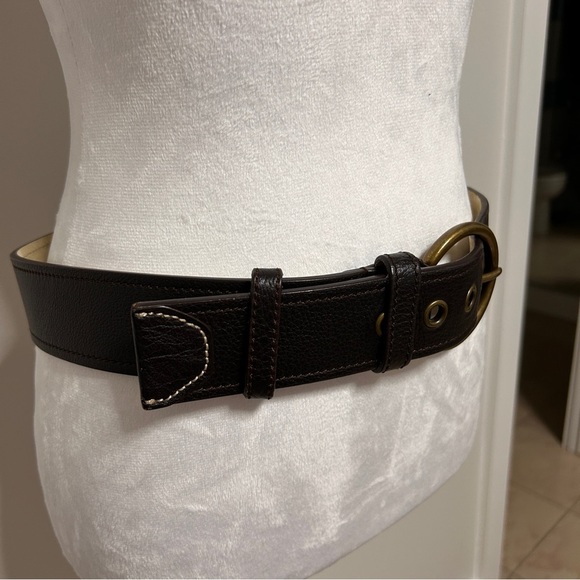 Jacob Women’s Size Small Brown thick Leather Belt Trendy Statement Piece - Picture 3 of 8